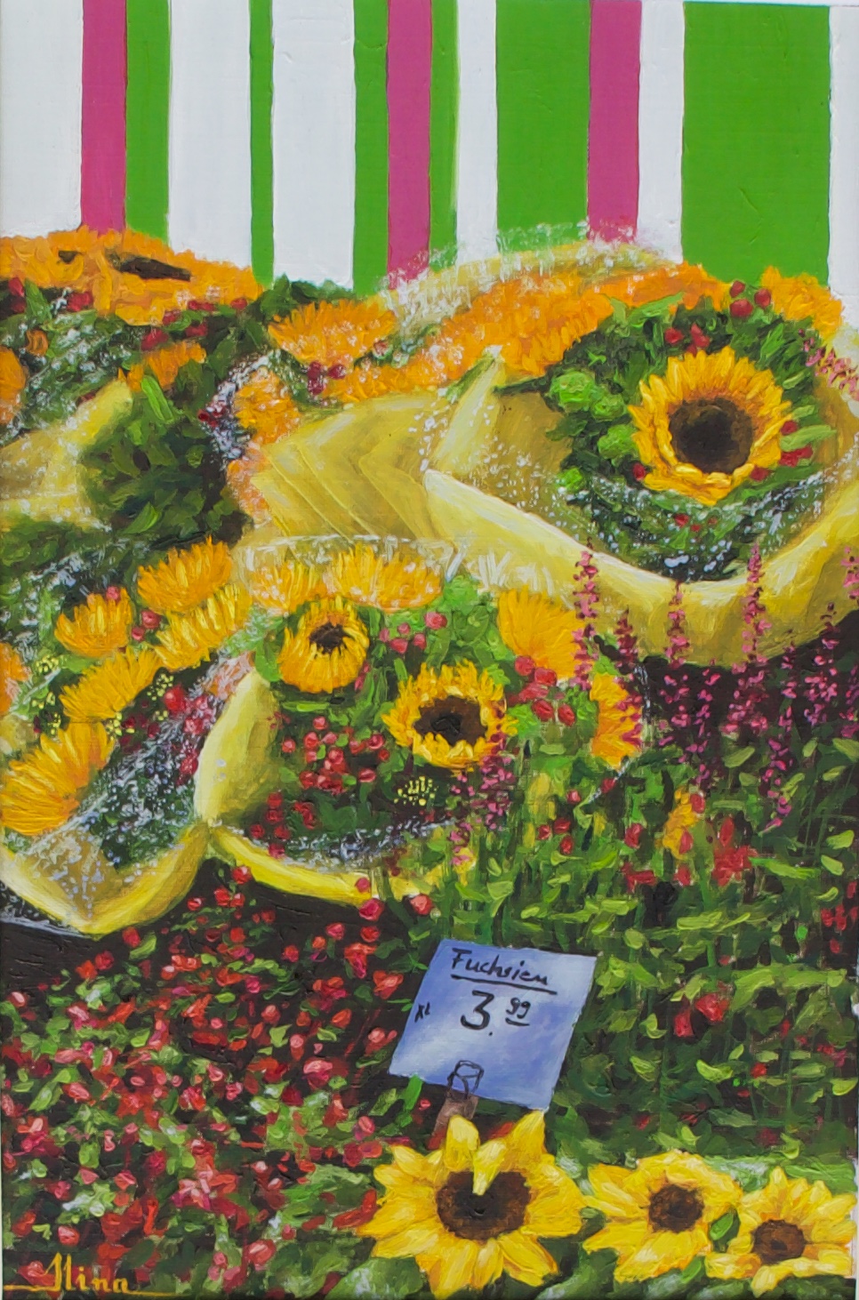 "Fuchsien auf Boxi" — oil painting